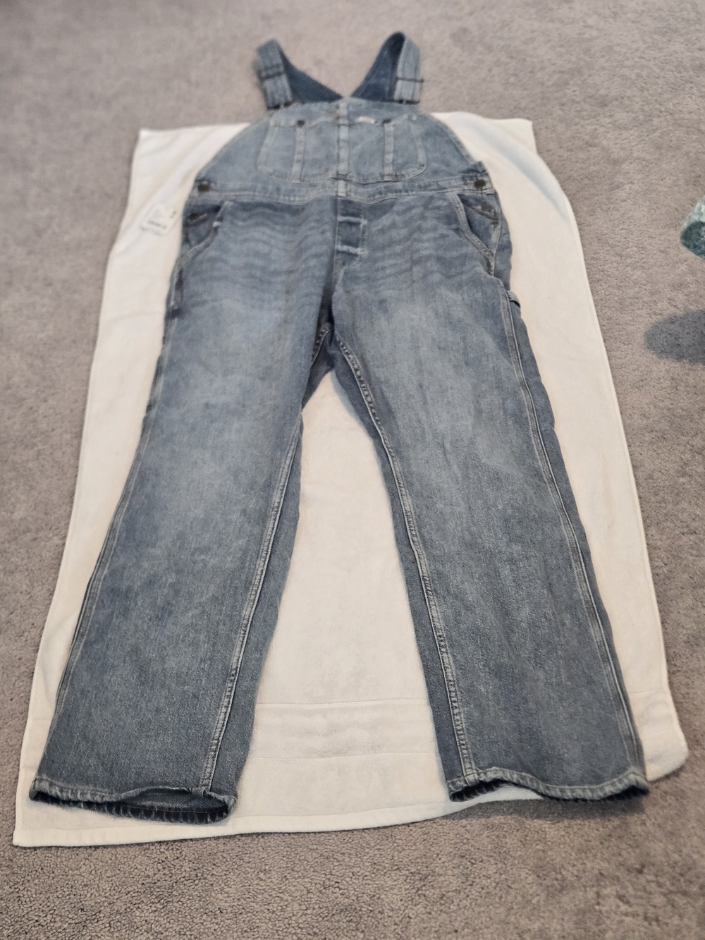 Free People/Lee Super Soft Light Blue Denim Overalls with Adjustable Straps